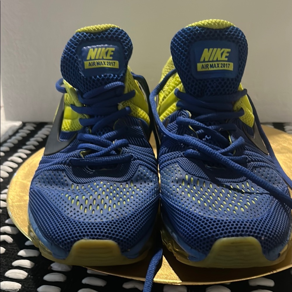 Nike Blue and Yellow Sneakers with Breathable Mesh